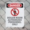 Signmission Boiler Room Authorized Danger Sign, Plastic, 7in W x 10in L, 2PK OS-2PACK-DS-P-710-V-1048 - alternate 4